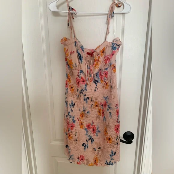 open lace back dress Orange Floral Slip Midi Dress – Gabi Swimwear